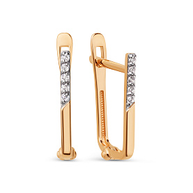 Серьги ЮФ Династия - Золото 375, Фианит (арт. 017222-5102)