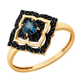Кольцо SOKOLOV - Золото 585, Топаз, Фианит (арт. 717177)