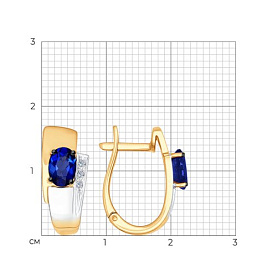 Серьги SOKOLOV - Золото 585, Сапфир, Бриллиант (арт. 2020862)