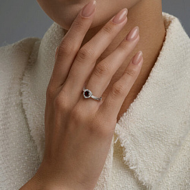 Кольцо SOKOLOV - Серебро 925, Гранат, Фианит (арт. 92014885)