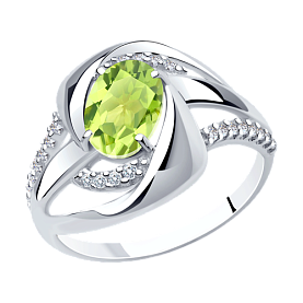 Кольцо Diamant - Серебро 925, Фианит, Хризолит (арт. 94-310-00569-1)