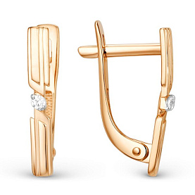 Серьги ЮФ Династия - Золото 585, Фианит (арт. 015272-1102)