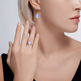 Кольцо Diamant - Серебро 925, Опалит, Фианит (арт. 94-310-01837-1)