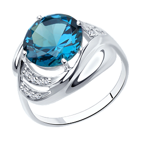 Кольцо SOKOLOV - Серебро 925, Синтетический ситалл , Фианит (арт. 92012061)