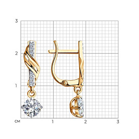 Серьги SOKOLOV - Золото 375, Фианит (арт. 028679-4)