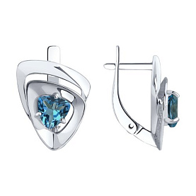 Серьги SOKOLOV - Серебро 925, Топаз лондон (арт. 92022355)
