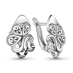 Серьги Аквамарин - Серебро 925, Фианит (арт. 48146А.5)