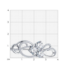 Брошь SOKOLOV - Серебро 925, Фианит (арт. 94040032)