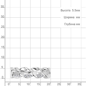 Кольцо Аквамарин - Серебро 925, Фианит (арт. 600845А.5)
