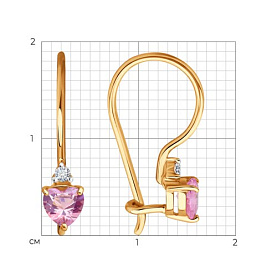 Серьги Diamant - Золото 585, Фианит (арт. 51-120-02845-1)