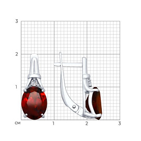 Серьги SOKOLOV - Серебро 925, Гранат, Фианит (арт. 92022025)