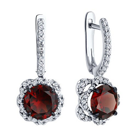 Серьги SOKOLOV - Серебро 925, Синтетический ситалл , Фианит (арт. 92022824)
