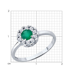 Кольцо Diamant - Серебро 925, Агат, Фианит (арт. 92014644)