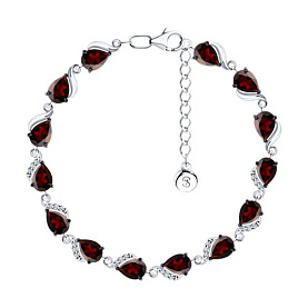 Браслет SOKOLOV - Серебро 925, Гранат, Фианит (арт. 92050161)
