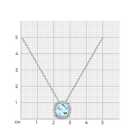 Колье SOKOLOV - Серебро 925, Топаз, Фианит (арт. 92070107)