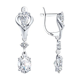 Серьги SOKOLOV - Серебро 925, Фианит (арт. 94022407)