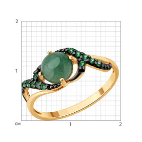 Кольцо SOKOLOV - Серебро 925, Жадеит, Фианит (арт. 83010281)