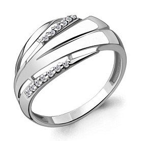 Кольцо Аквамарин - Серебро 925, Фианит (арт. 64687А.5)