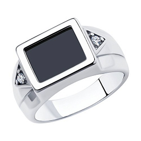 Кольцо Diamant - Серебро 925, Синтетическая шпинель, Фианит (арт. 94-112-00491-1)