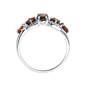 Кольцо SOKOLOV - Серебро 925, Гранат, Фианит (арт. 92011009)