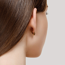 Серьги Diamant - Золото 585, Фианит, Хризолит (арт. 51-320-00256-3)