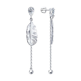 Серьги SOKOLOV - Серебро 925, Фианит (арт. 94023859)