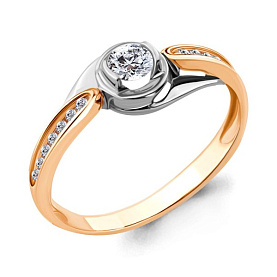 Кольцо Аквамарин - Серебро 925, Фианит (арт. 66569А.6)