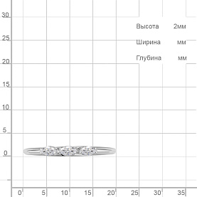 Кольцо Аквамарин - Серебро 925, Фианит (арт. 600342.5)