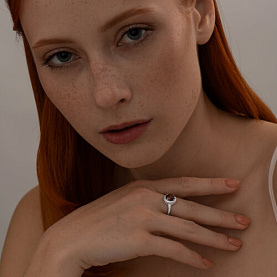 Кольцо SOKOLOV - Серебро 925, Гранат, Фианит (арт. 92014306)