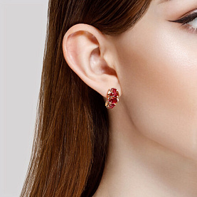 Серьги SOKOLOV - Золото 375, Синтетический рубин (арт. 37724566)