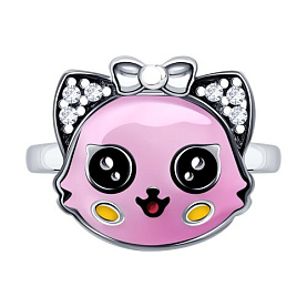 Кольцо Diamant - Серебро 925, Фианит, Эмаль (арт. 94-110-00097-1)