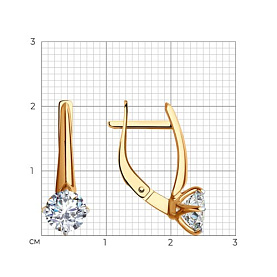 Серьги Diamant - Золото 585, Фианит (арт. 51-120-01794-1)