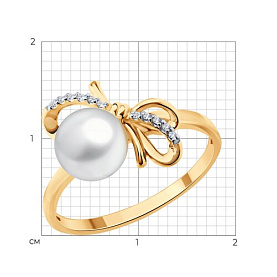 Кольцо SOKOLOV - Золото 585, Жемчуг культивированный, Фианит (арт. 791279)