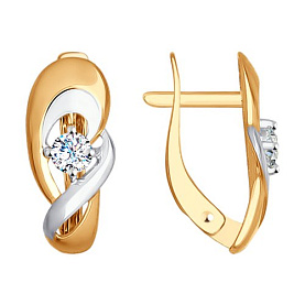 Серьги SOKOLOV - Золото 585, Фианит (арт. 027259)