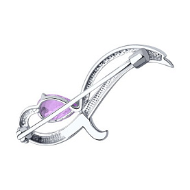 Брошь Diamant - Серебро 925, Аметист, Фианит (арт. 94-340-01053-3)