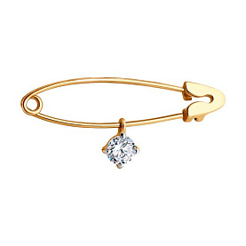 Булавка SOKOLOV - Золото 585, Фианит (арт. 040339)