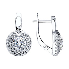 Серьги SOKOLOV - Серебро 925, Фианит (арт. 94021434)