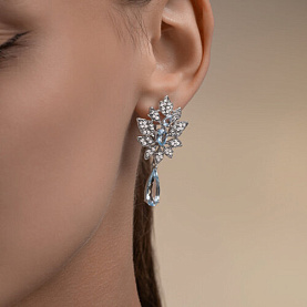 Серьги Diamant - Серебро 925, Топаз, Фианит (арт. 94-321-00111-1)