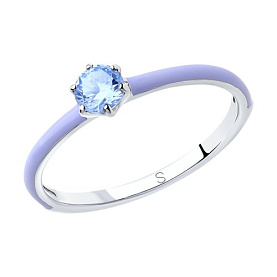 Кольцо SOKOLOV - Серебро 925, Фианит, Эмаль (арт. 94012772)