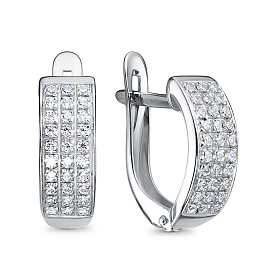 Серьги Иллада - Серебро 925, Фианит (арт. с122624)