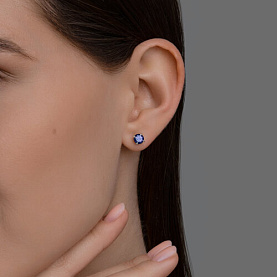 Серьги SOKOLOV - Золото 585, Синтетический александрит (арт. 728947-3)