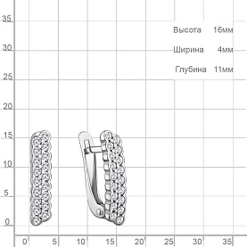 Серьги Аквамарин - Серебро 925, Фианит (арт. 400910А.5)