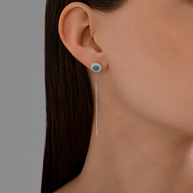 Серьги Diamant - Серебро 925, Фианит, Эмаль (арт. 94-123-02227-1)