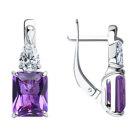 Серьги SOKOLOV - Серебро 925, Синтетический ситалл , Фианит (арт. 92021413)