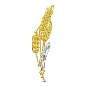 Брошь Кабаровских - Серебро 925, Фианит (арт. 5-213-7987)