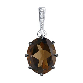 Подвеска Diamant - Серебро 925, Раухтопаз, Фианит (арт. 94-330-02054-4)