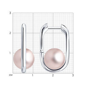 Серьги Diamant - Серебро 925, Жемчуг синтетический (арт. 94-120-00099-1)