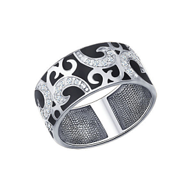 Кольцо SOKOLOV - Серебро 925, Фианит, Эмаль (арт. 94011342)