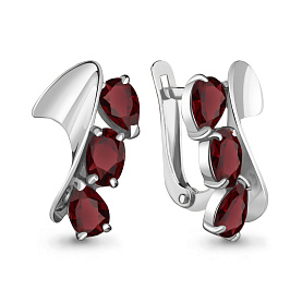 Серьги Аквамарин - Серебро 925, Гранат (арт. 4731103.5)