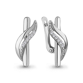 Серьги Аквамарин - Серебро 925, Фианит (арт. 400122А.5)